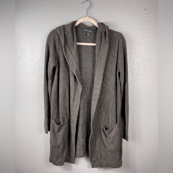 Barefoot Dreams CozyChic Lite Wrap Cardigan Womens XS/S Brown 480 Hooded Sweater - Picture 1 of 9